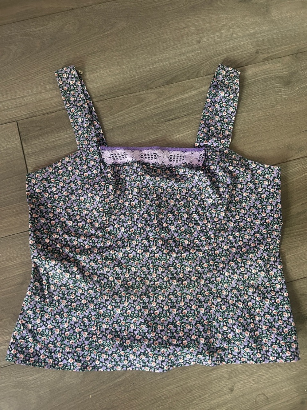 Vintage 90s Lucie Linden Floral Corset Tank Top Cottagecore Grunge